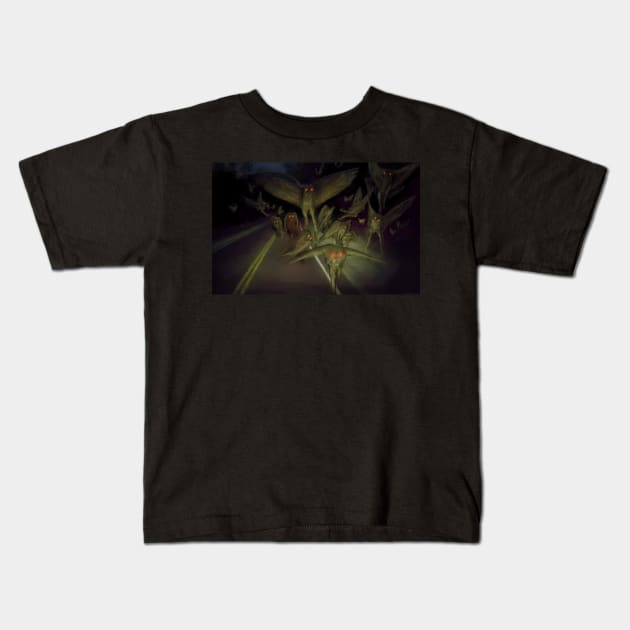 Mothmen Cluster Kids T-Shirt by cinemamind